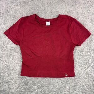 JoyLab Red Cropped Athletic T Shirt Women's Large Cutout‎ Back Activewear